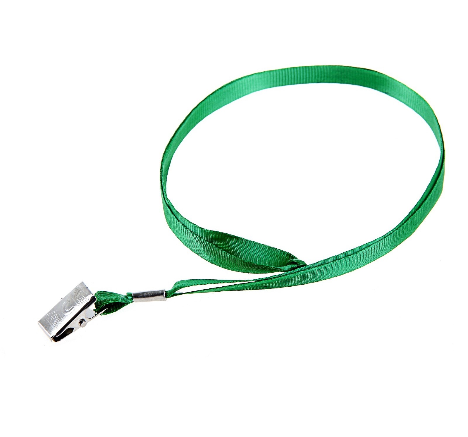 лента для бейджа 45см клип метал. зелёная Лента для бейджа 45см клип метал. зелёная