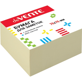 бумага д/зам.с липким краем devente 76х76 жёлт. 400л. Бумага д/зам.с липким краем devente 76х76 жёлт. 400л.