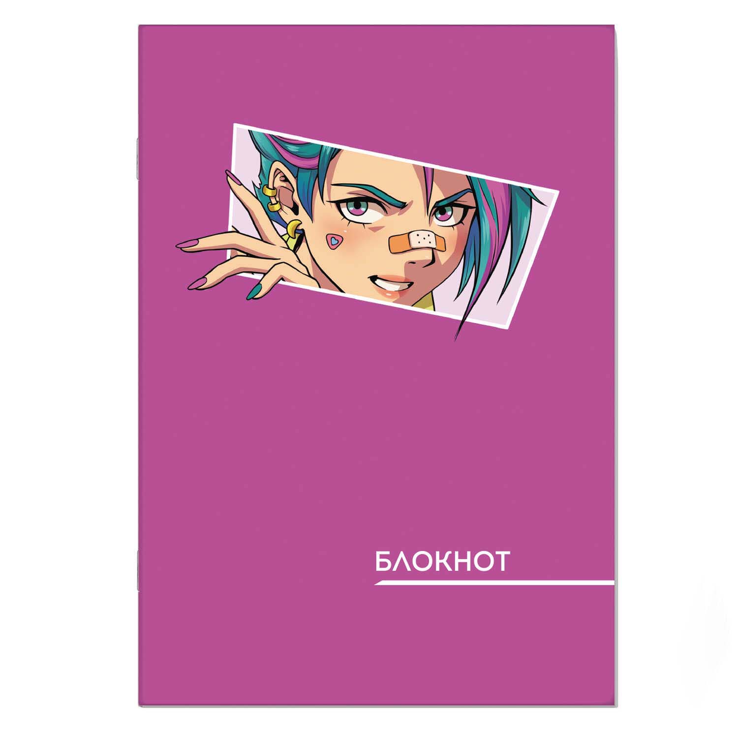блокнот а6+ скрепка 40л. кл. "аниме" (феникс+) асс-т Блокнот а6+ скрепка 40л. кл. "аниме" (феникс+) асс-т