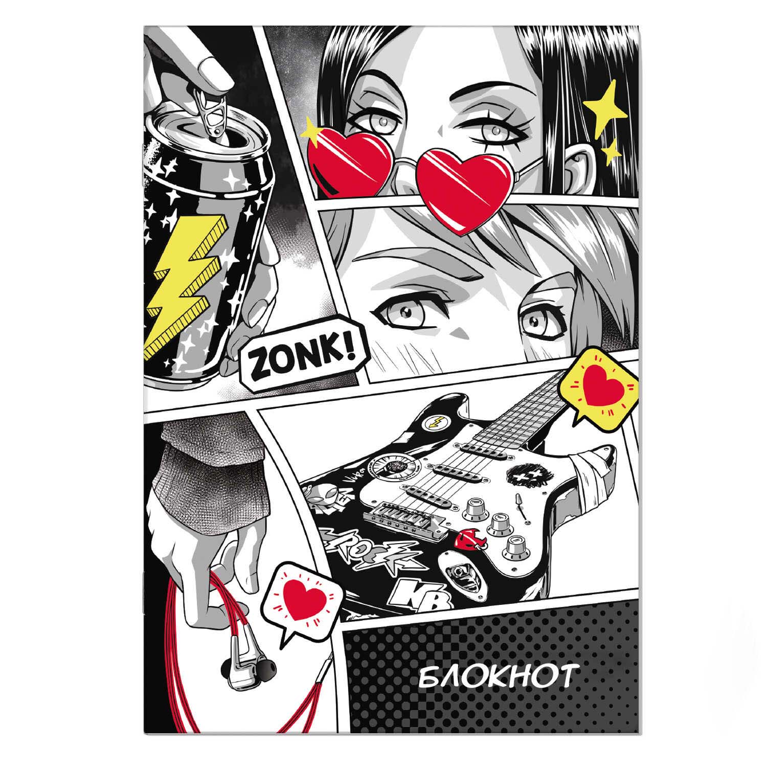 блокнот а6+ скрепка 40л. кл. "аниме" (феникс+) асс-т Блокнот а6+ скрепка 40л. кл. "аниме" (феникс+) асс-т