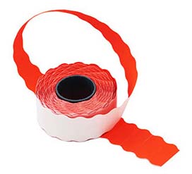 этикет-лента 22х12мм волнистая красная 1000 эт. Этикет-лента 22х12мм волнистая красная 1000 эт.