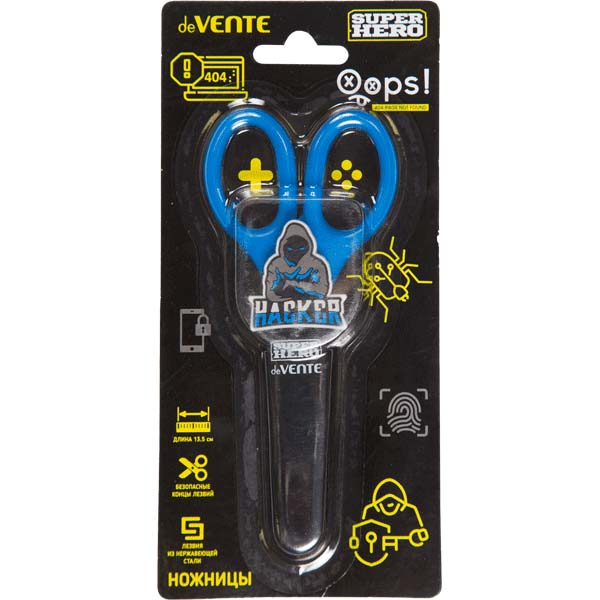 ножницы детские devente "superhero hacker" 135мм с чехлом Ножницы детские devente "superhero hacker" 135мм с чехлом