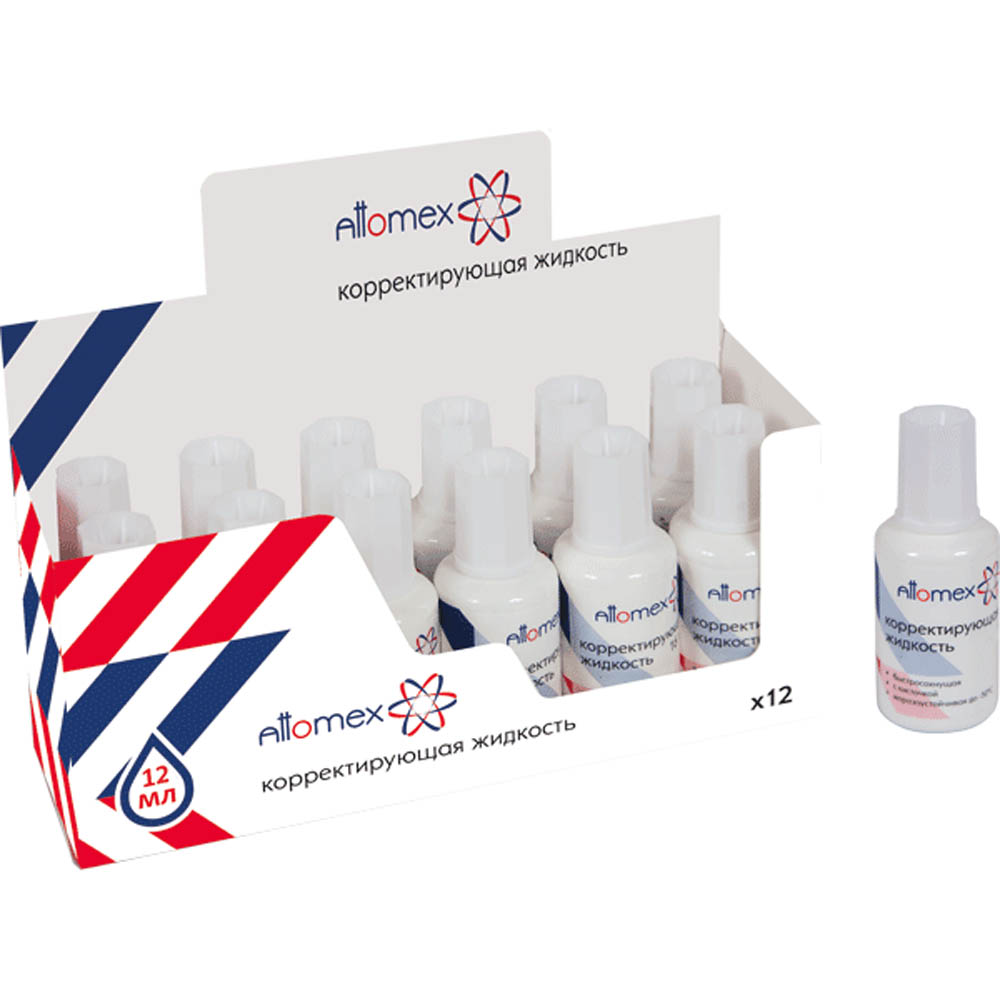 корректирующая жидк. "attomex" с кисточкой на спирт.основе 12мл. Корректирующая жидк. "attomex" с кисточкой на спирт.основе 12мл.
