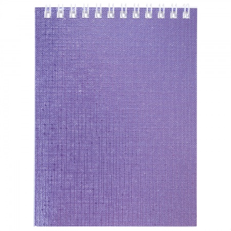 блокнот а6 гребень 40л. кл. metallic фиолетовый (hatber) Блокнот а6 гребень 40л. кл. metallic фиолетовый (hatber)