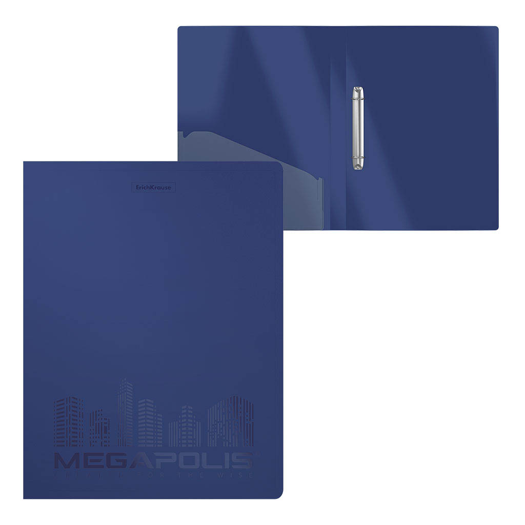 папка пласт. с 2-я кольцами 2,4см "erich krause" megapolis син. Папка пласт. с 2-я кольцами 2,4см "erich krause" megapolis син.