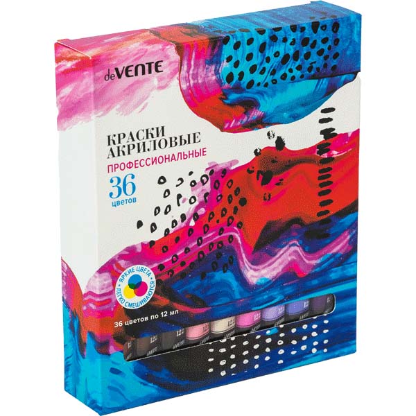 краски акриловые художественные (devente) 36цв. 12мл туба Краски акриловые художественные (devente) 36цв. 12мл туба