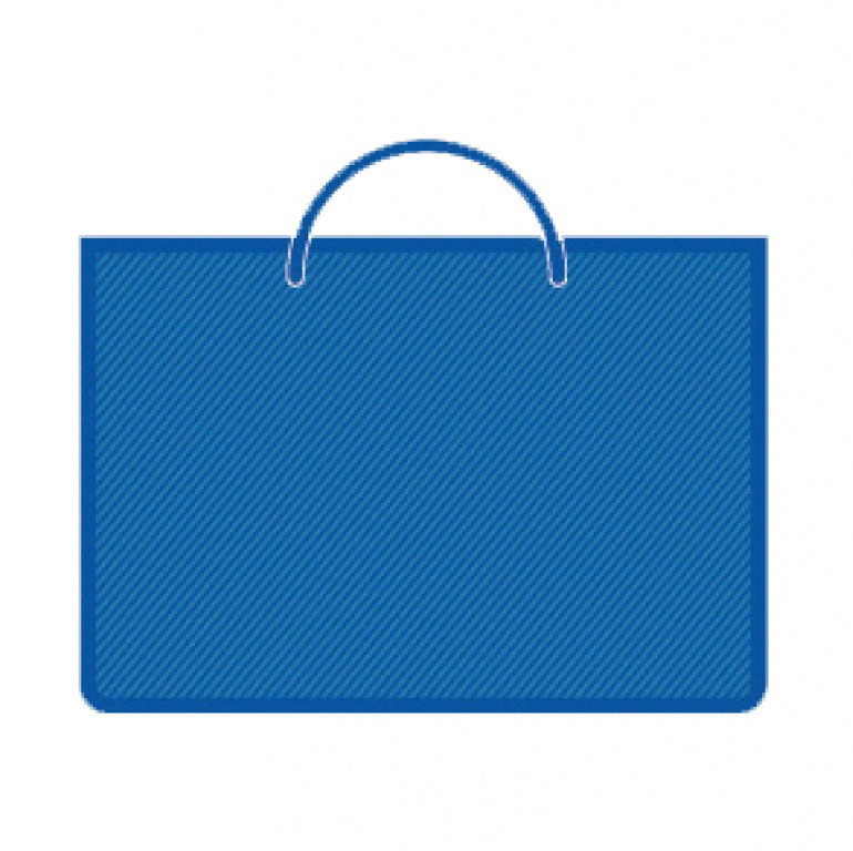 папка-портфель для чертежей а2 синяя пластик Папка-портфель для чертежей а2 синяя пластик