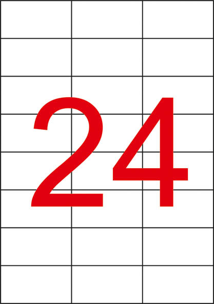 этикетки самокл. 70х37мм 24 шт. на листе Этикетки самокл. 70х37мм 24 шт. на листе