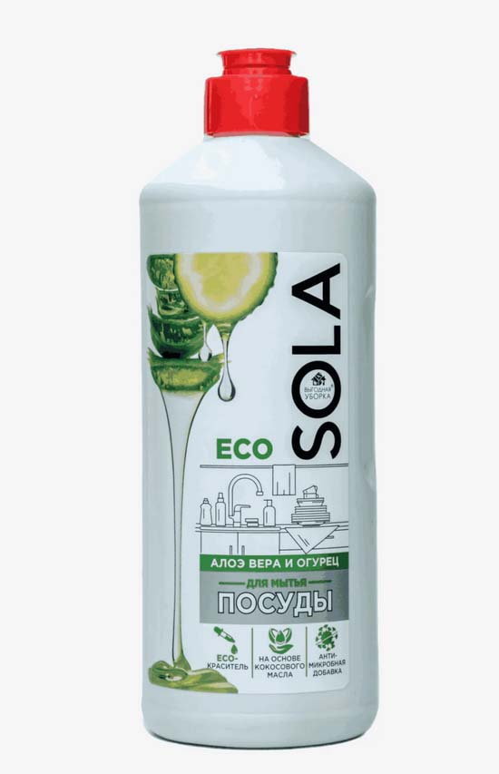 средство д/мытья посуды "sola алоэ вера и огурец" 500мл. Средство д/мытья посуды "sola алоэ вера и огурец" 500мл.