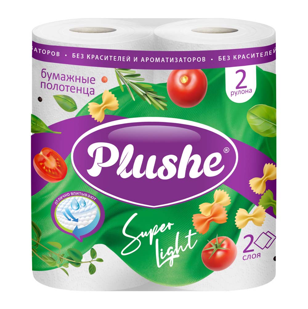 полотенце бумажное "plushe" super light 2-х сл. 2 рул. 10м Полотенце бумажное "plushe" super light 2-х сл. 2 рул. 10м