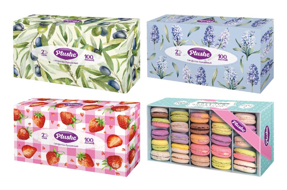 салфетки бум. 2-сл "plushe"ассорти" 100шт в картонном боксе Салфетки бум. 2-сл "plushe"ассорти" 100шт в картонном боксе