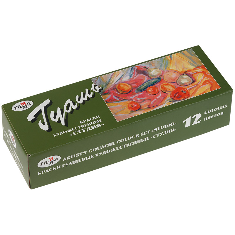 краски гуашевые худ. "студия" ("гамма") 12 цв. (40 мл.) Краски гуашевые худ. "студия" ("гамма") 12 цв. (40 мл.)