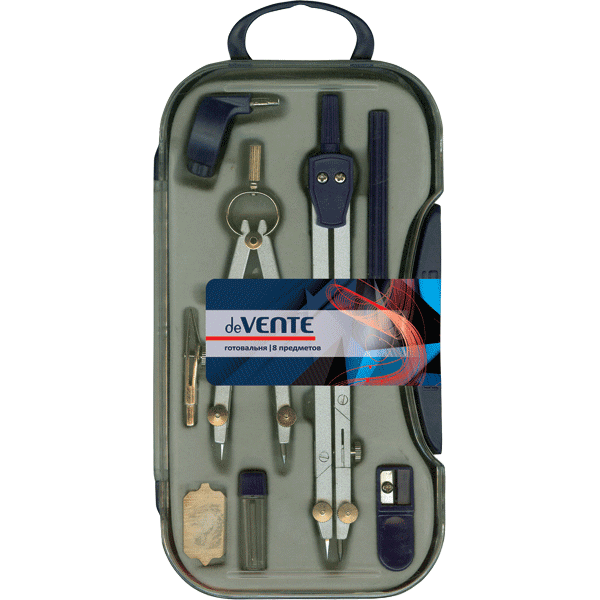 набор чертежный 8 предметов "devente" 155мм Набор чертежный 8 предметов "devente" 155мм