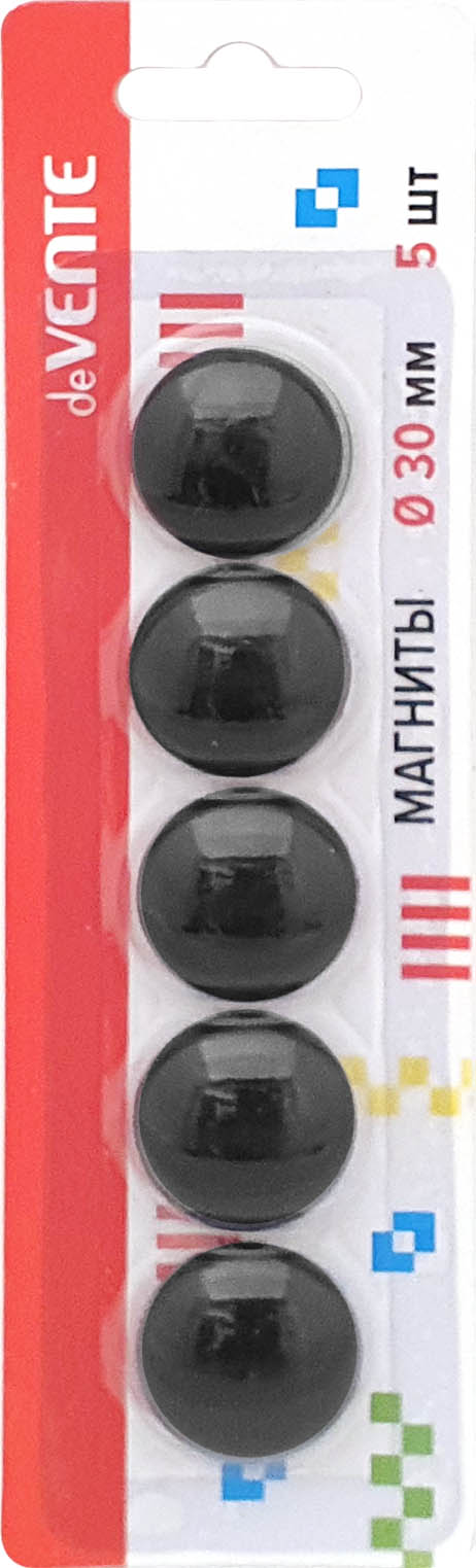 магниты д/демонстрац. досок d30мм 5шт "devente" чёрный Магниты д/демонстрац. досок d30мм 5шт "devente" чёрный