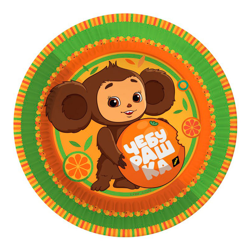 тарелка бумажн. "чебурашка" набор 6шт. 18см Тарелка бумажн. "чебурашка" набор 6шт. 18см