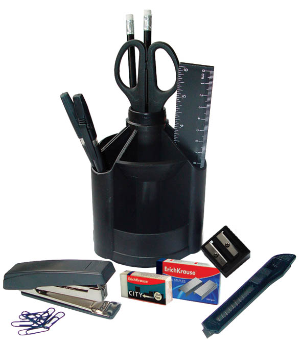 набор канцелярский "ек mini desk" черный вращающ. 13 пр. Набор канцелярский "ек mini desk" черный вращающ. 13 пр.