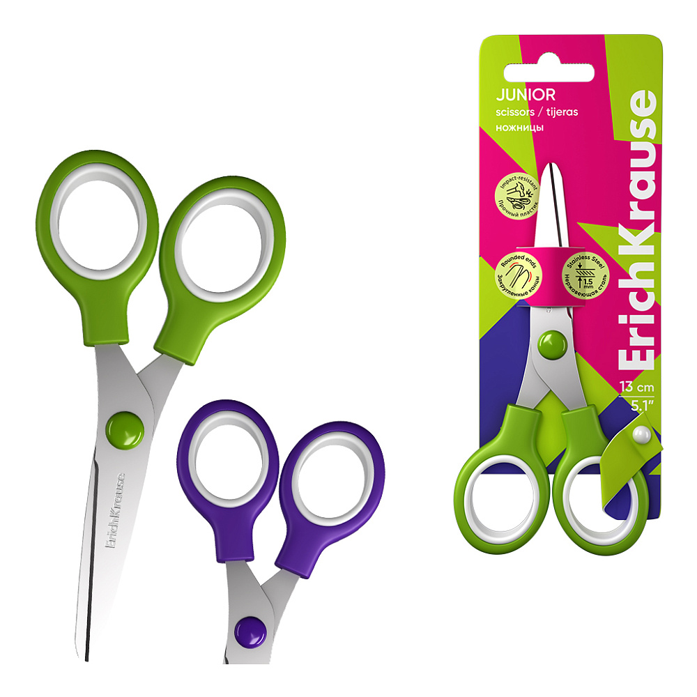 ножницы детские 130мм erich krause "junior" асс-т Ножницы детские 130мм erich krause "junior" асс-т