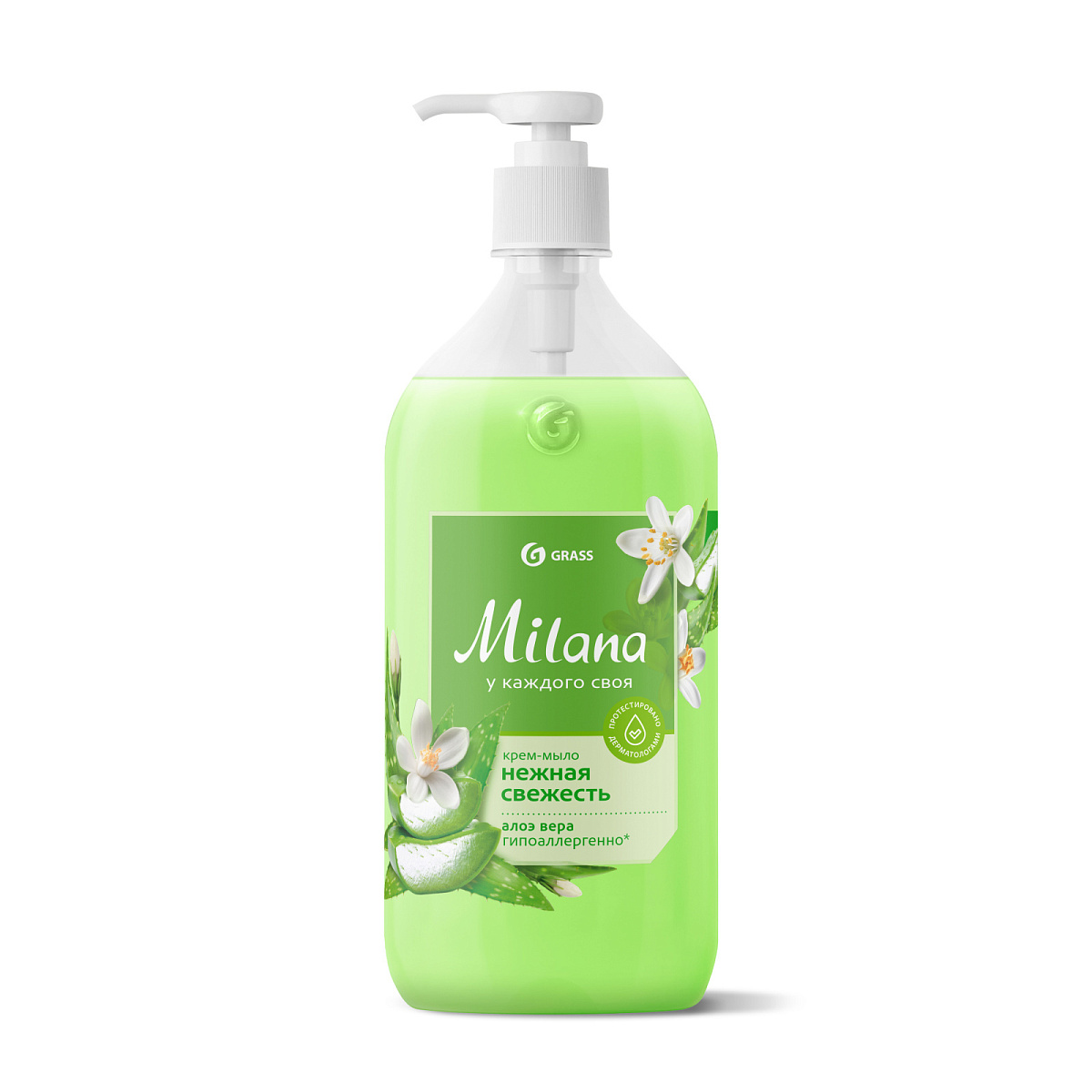 крем-мыло жидкое "grass milana" алоэ вера 1л с дозатором Крем-мыло жидкое "grass milana" алоэ вера 1л с дозатором