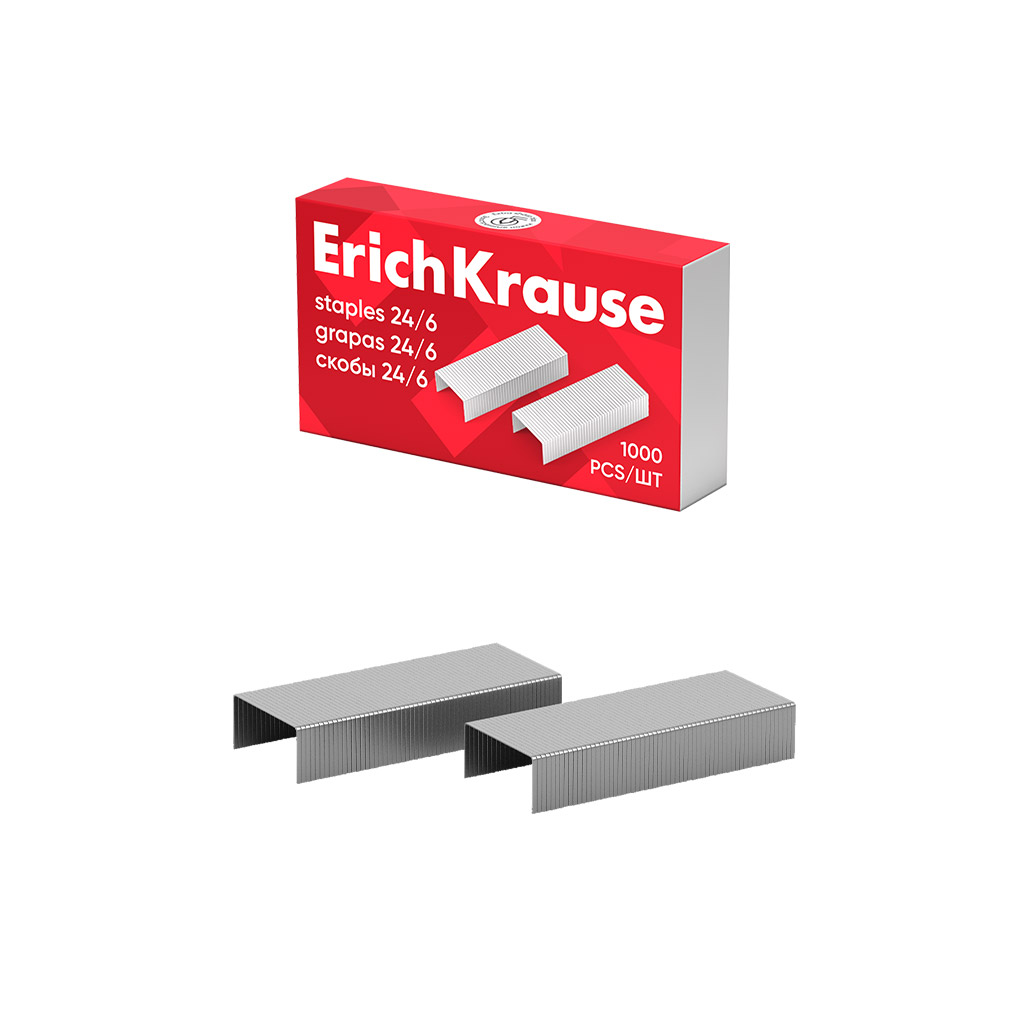 скобы для степлера №24/6 "erich krause" 1000шт. (2-30 листов) Скобы для степлера №24/6 "erich krause" 1000шт. (2-30 листов)