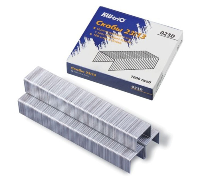 скобы для степлера №23/13 1000 шт. (70-100 листов) Скобы для степлера №23/13 1000 шт. (70-100 листов)