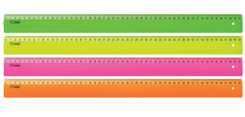 линейка цветная "стамм" 50 см неон асс-т Линейка цветная "стамм" 50 см неон асс-т