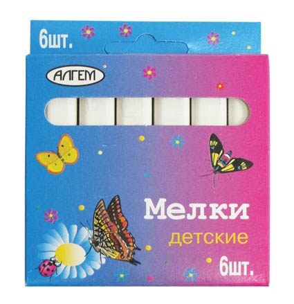 мел белый "алгем" 6 шт. Мел белый "алгем" 6 шт.