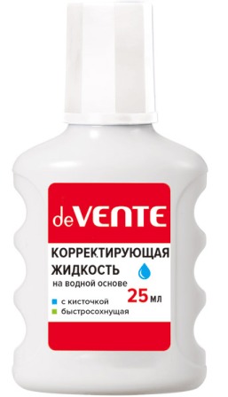 корректирующая жидк. devente с кисточкой на водн.основе 25мл Корректирующая жидк. devente с кисточкой на водн.основе 25мл