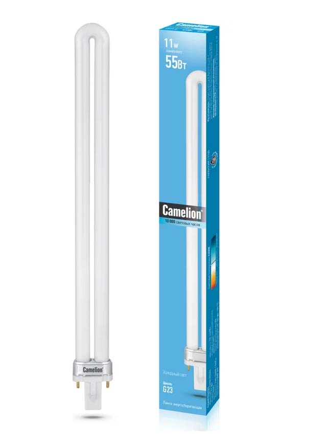 лампа энергосбер.люмин. "camelion" 11вт g23 холодный свет 4200к Лампа энергосбер.люмин. "camelion" 11вт g23 холодный свет 4200к