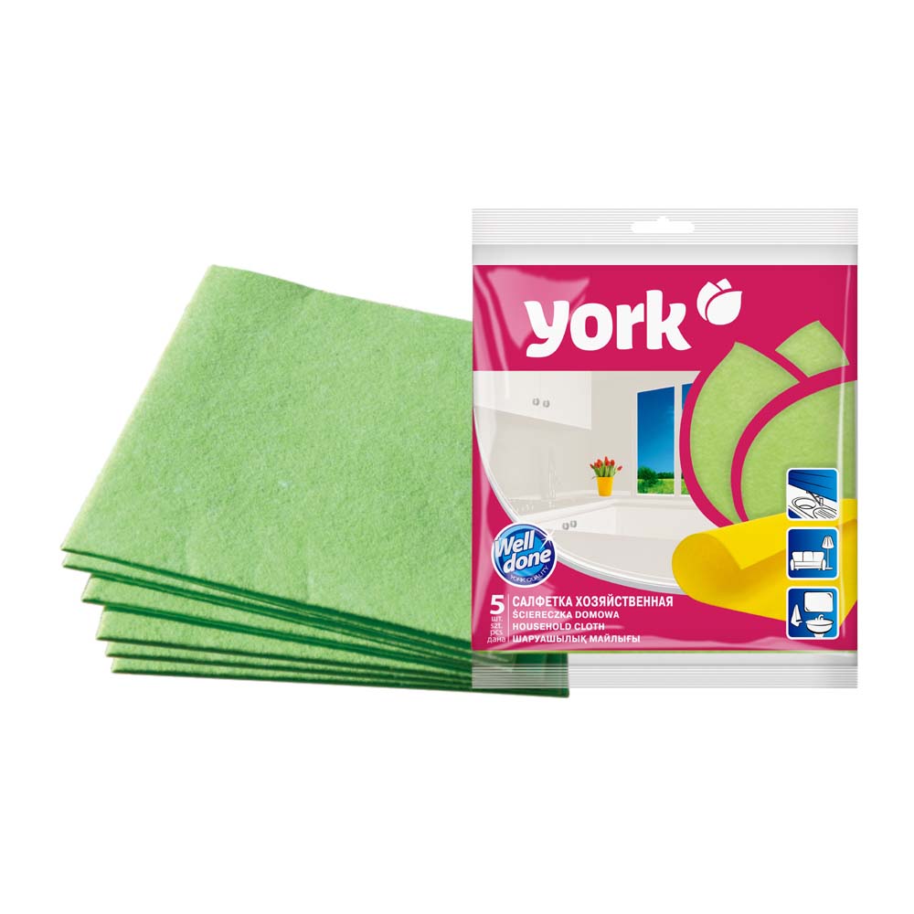 салфетки д/домашней уборки вискоза "york" 35х35 (5шт.) Салфетки д/домашней уборки вискоза "york" 35х35 (5шт.)