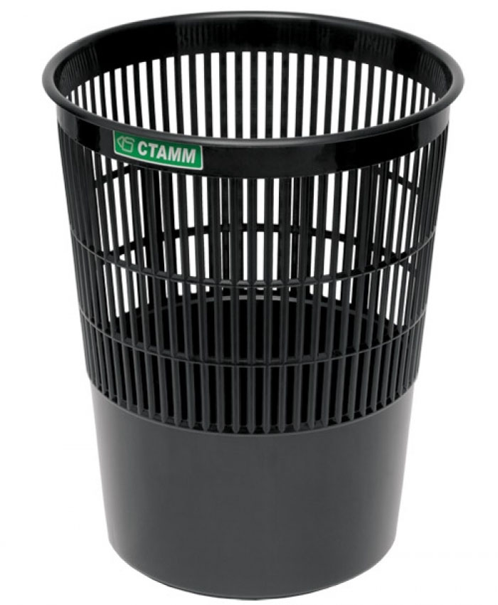корзина д/бумаг "стамм" круглая сетч. черная 14л. Корзина д/бумаг "стамм" круглая сетч. черная 14л.