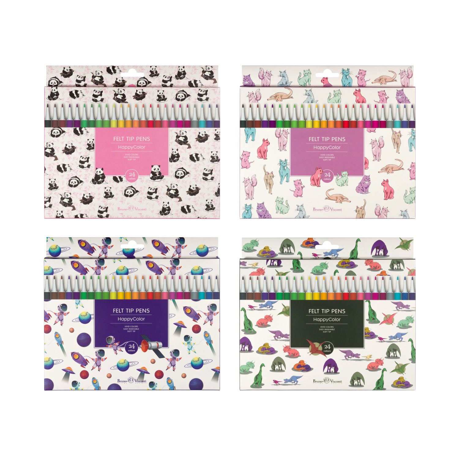фломастеры "bruno visconti "happycolor" 24 цв. асс-т Фломастеры "bruno visconti "happycolor" 24 цв. асс-т