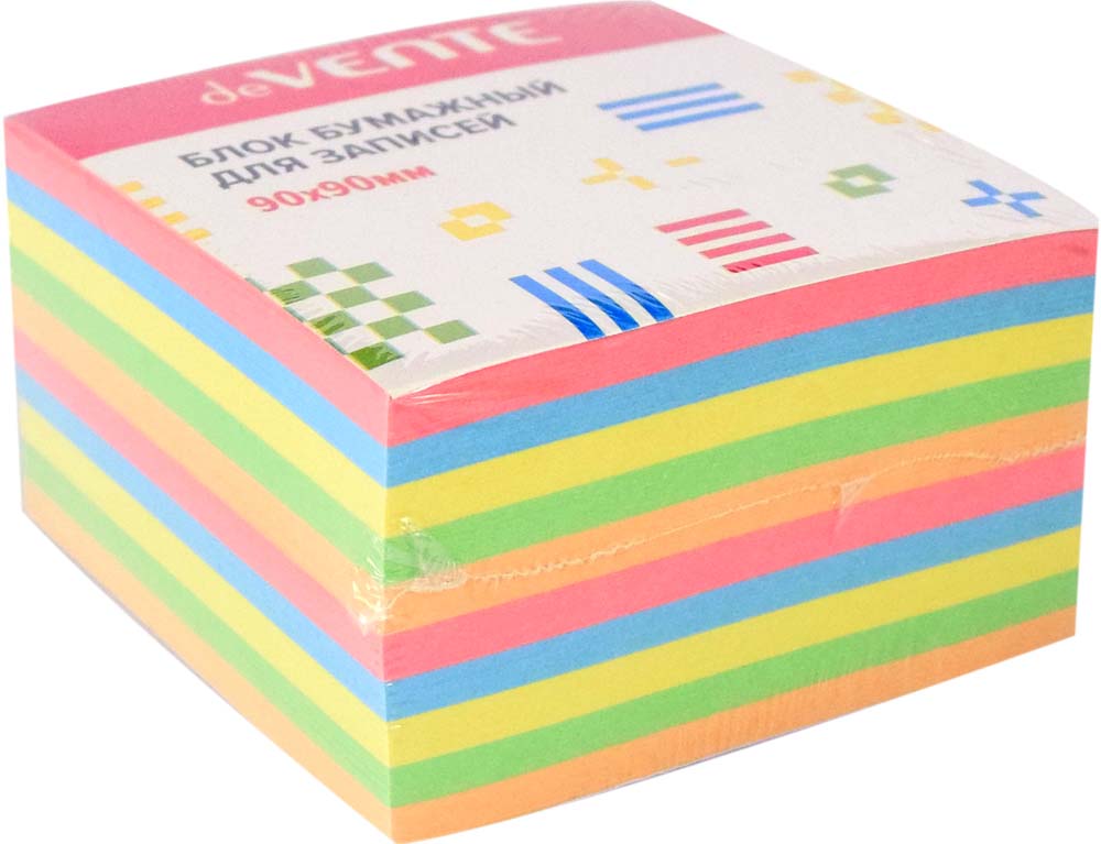 бумага для заметок 90х90х50мм 5цв. devente Бумага для заметок 90х90х50мм 5цв. devente