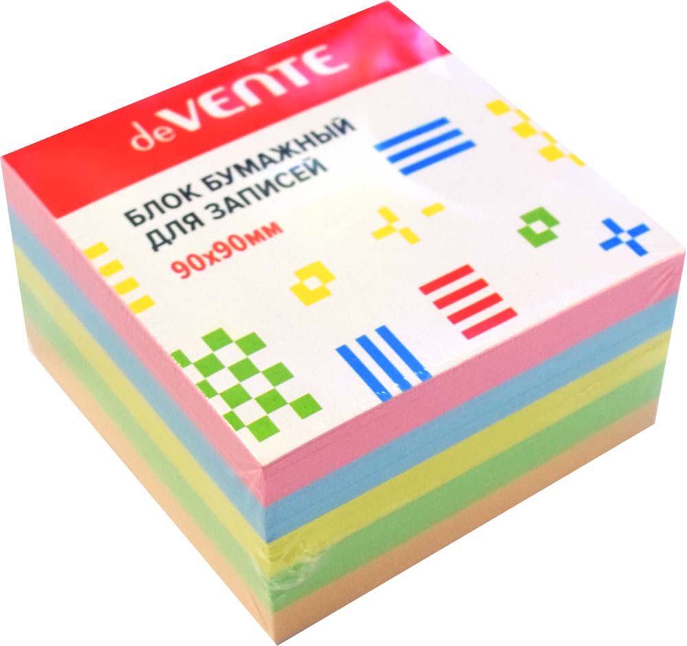 бумага для заметок 90х90х50мм 5цв. devente Бумага для заметок 90х90х50мм 5цв. devente