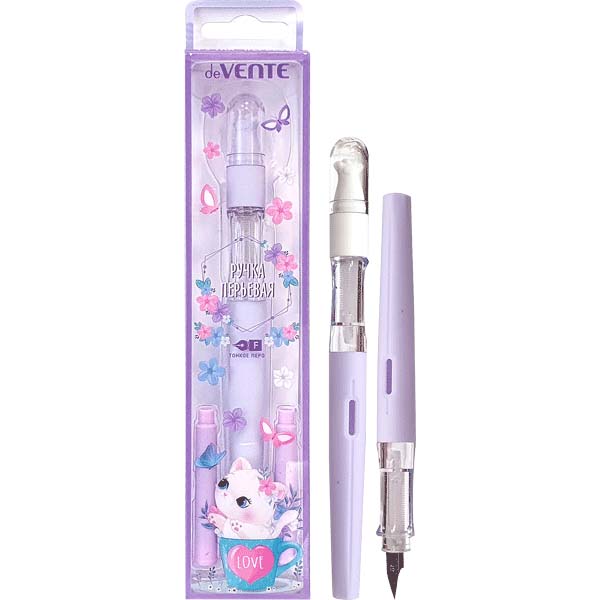 ручка перьевая devente "cat paw" синяя,корп.сиреневый Ручка перьевая devente "cat paw" синяя,корп.сиреневый