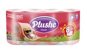 бумага туалетная "plushe" "клубника" 2 сл.,8 рул.,18м. Бумага туалетная "plushe" "клубника" 2 сл.,8 рул.,18м.