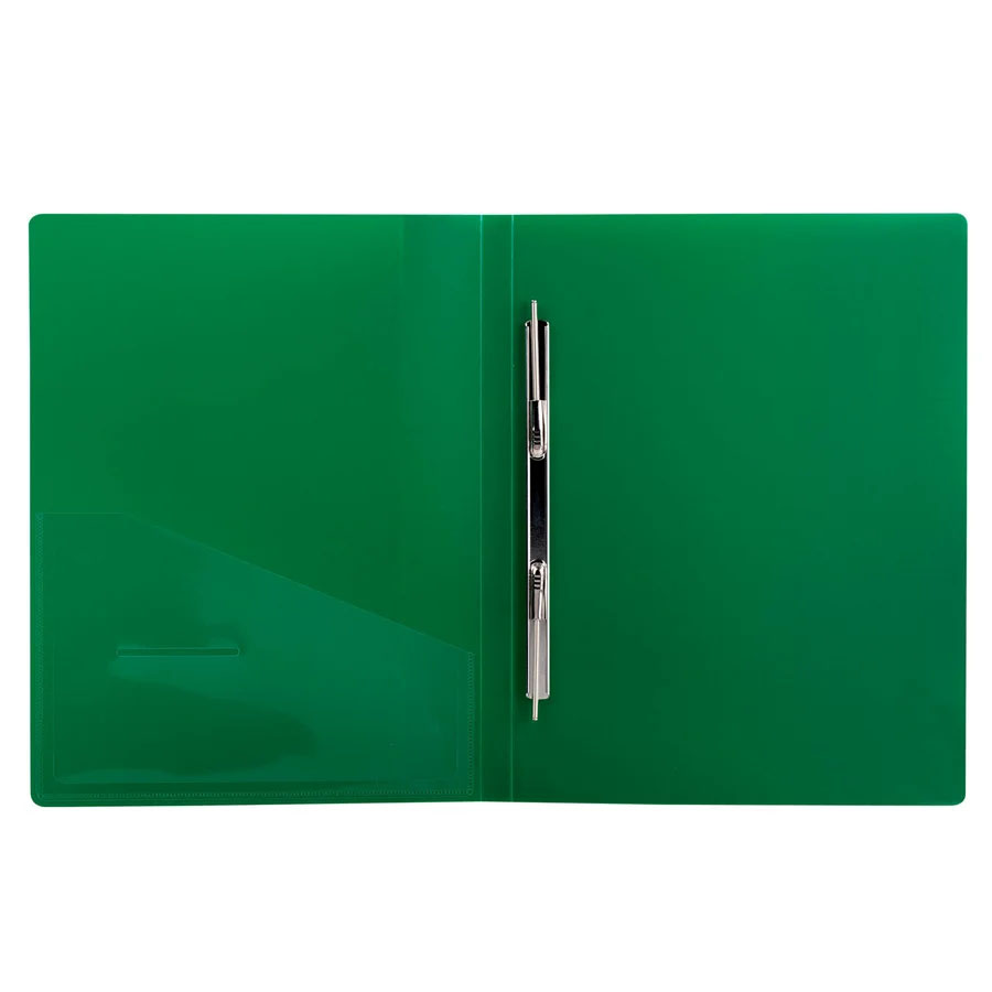 папка пласт. с пружин. скоросш. 0,75мм люкс карм. зел. Папка пласт. с пружин. скоросш. 0,75мм люкс карм. зел.