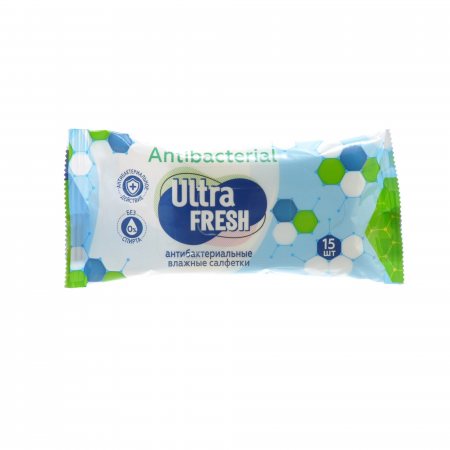 салфетки влажные "ultra fresh" 15шт. антибактериальные Салфетки влажные "ultra fresh" 15шт. антибактериальные