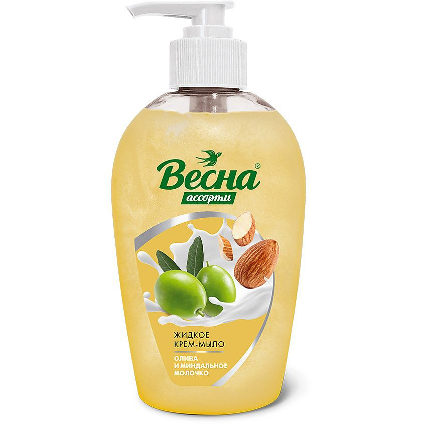 крем-мыло "весна" олива и миндальное молочко" 280 г с дозатором Крем-мыло "весна" олива и миндальное молочко" 280 г с дозатором