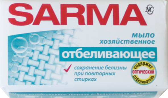 мыло хозяйственное отбеливающ.140г "sarma" Мыло хозяйственное отбеливающ.140г "sarma"