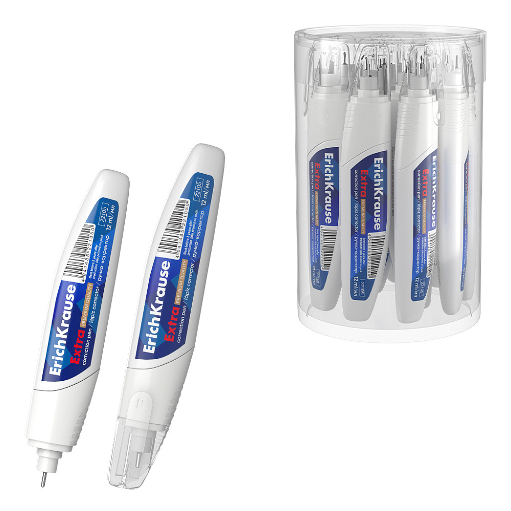 корректирующая ручка erich krause с мет.наконеч. 12мл Корректирующая ручка erich krause с мет.наконеч. 12мл