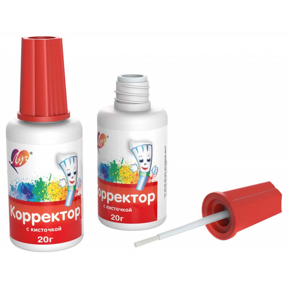 корректирующая жидк. "луч" с кисточкой на водн. основе 20мл Корректирующая жидк. "луч" с кисточкой на водн. основе 20мл