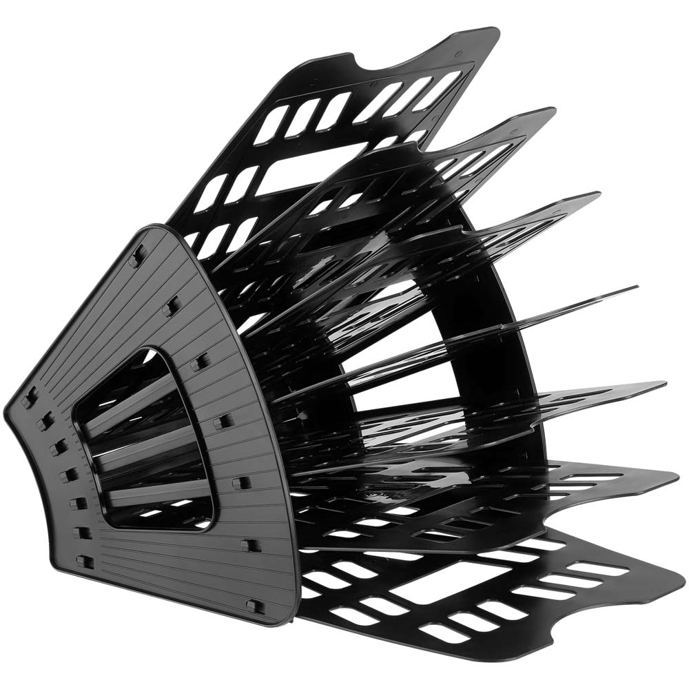 лоток для бумаг и папок 6 отделов стамм чёрный Лоток для бумаг и папок 6 отделов стамм чёрный