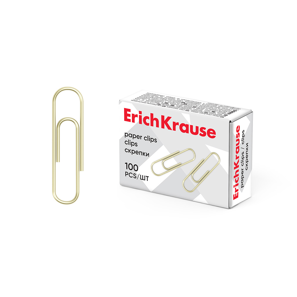 скрепки 28мм омедненные "erich krause" 100шт. карт.уп. Скрепки 28мм омедненные "erich krause" 100шт. карт.уп.