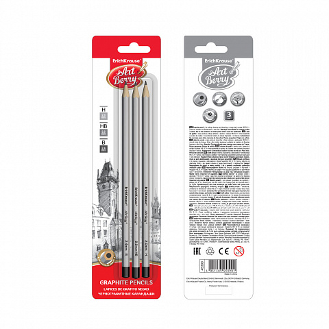карандаши erich krause 3 шт. (h,hb,b) Карандаши erich krause 3 шт. (h,hb,b)