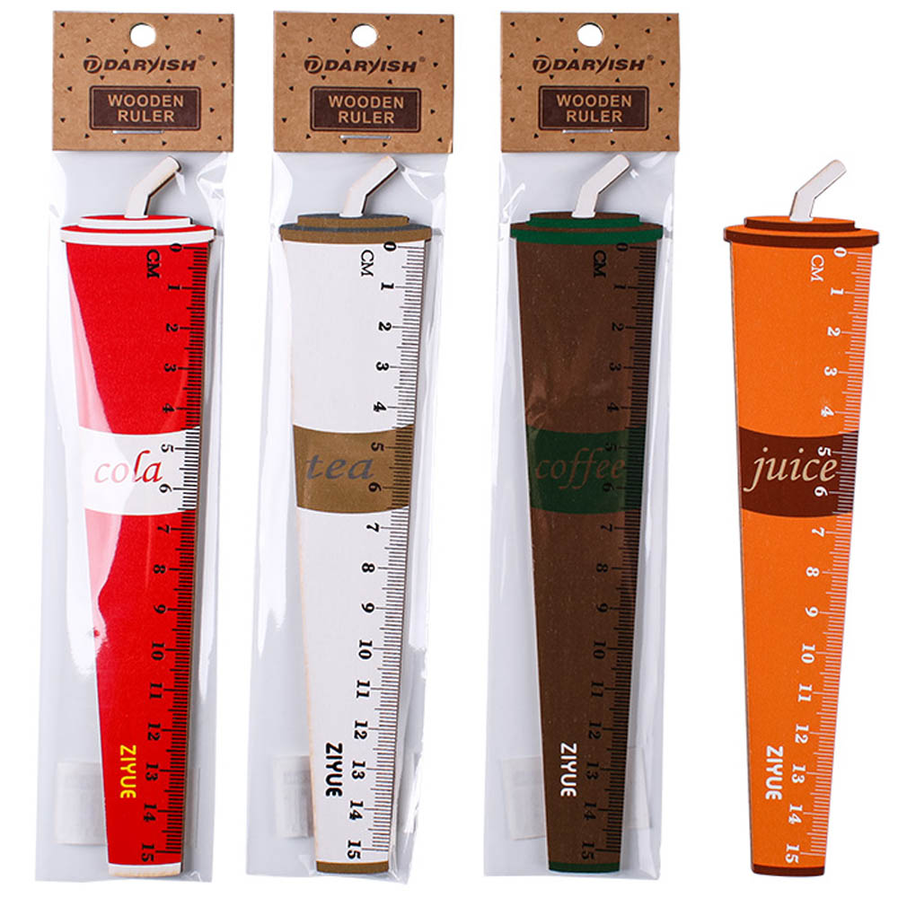 линейка деревянная 15см "стаканчик" Линейка деревянная 15см "стаканчик"