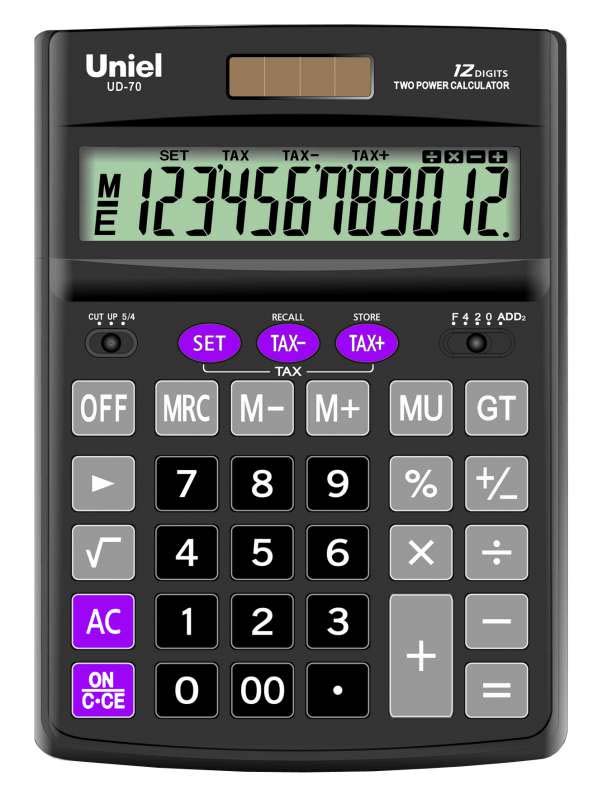 калькулятор настольный 12 разряд. uniel ud-70,137х190мм Калькулятор настольный 12 разряд. uniel ud-70,137х190мм