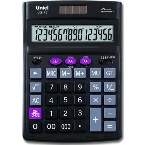 калькулятор настольный 16 разряд. uniel ug-70,137х190мм Калькулятор настольный 16 разряд. uniel ug-70,137х190мм