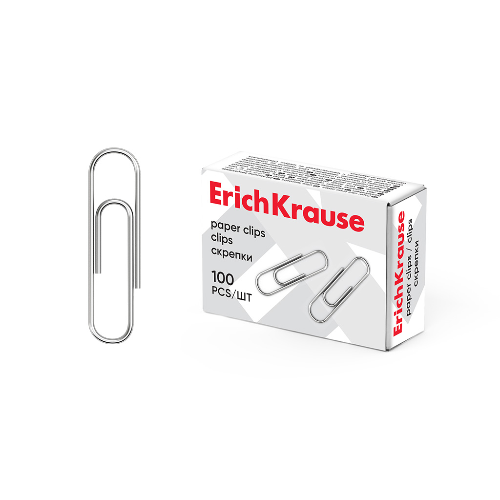 скрепки 33мм "erich krause" 100 шт. карт.уп. Скрепки 33мм "erich krause" 100 шт. карт.уп.