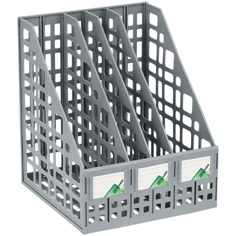 лоток для бумаг и папок 4 секц. сборный стамм серый/тёмно-серый Лоток для бумаг и папок 4 секц. сборный стамм серый/тёмно-серый