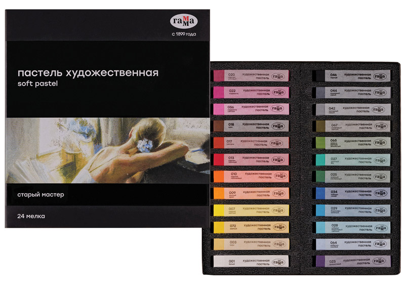 мелки пастельные 24цв. "старый мастер" (гамма) Мелки пастельные 24цв. "старый мастер" (гамма)